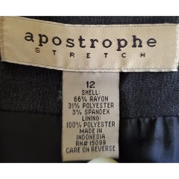 APOSTROPHE Stretch Blazer Womens Size 12 Gray Wear to Work Career - Picture 2 of 12